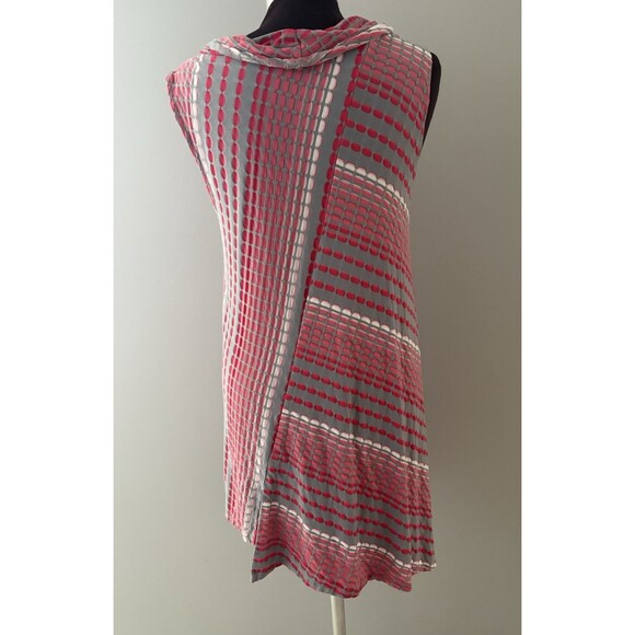 Habitat Clothes Tunic Top Size M Pink Gray Flared Swing Tank Sleeveless Cowl - Picture 4 of 15